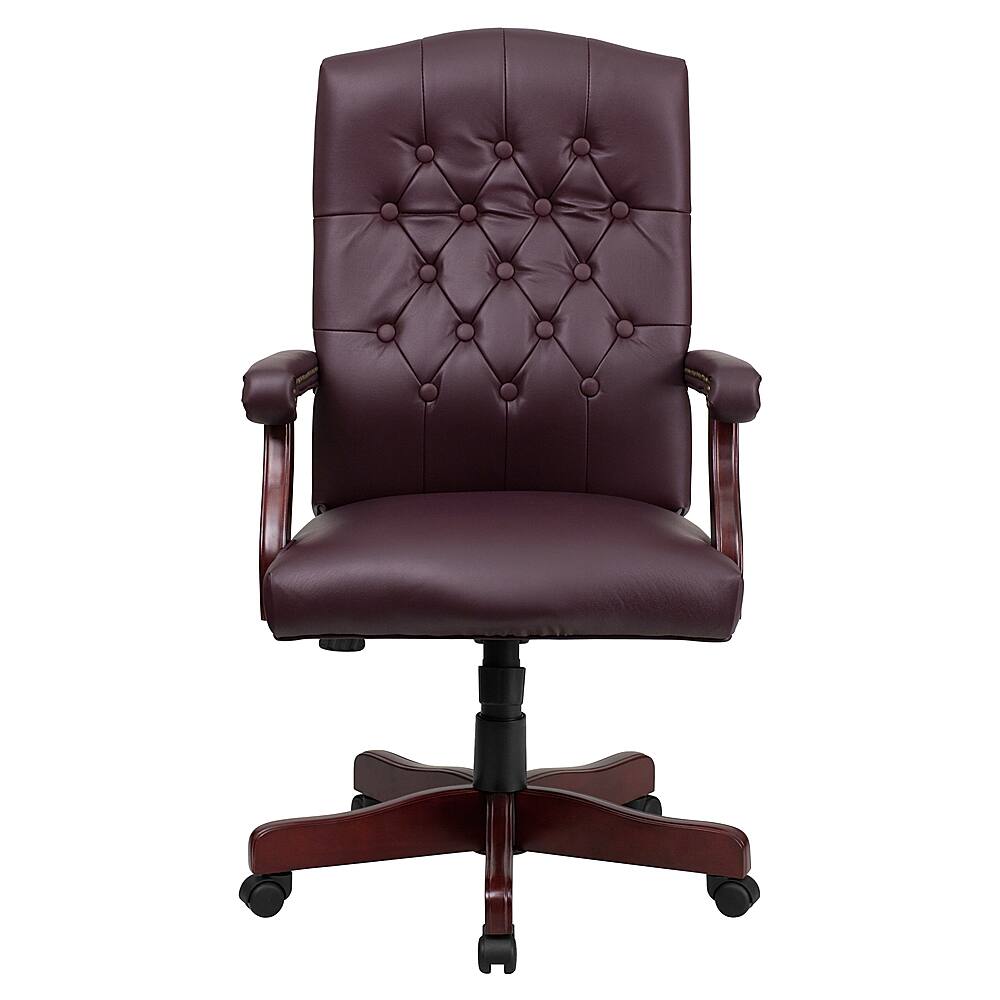 Alt View 11. Alamont Home - Martha Washington Traditional Leather/Faux Leather Executive Swivel Office Chair - Burgundy LeatherSoft.