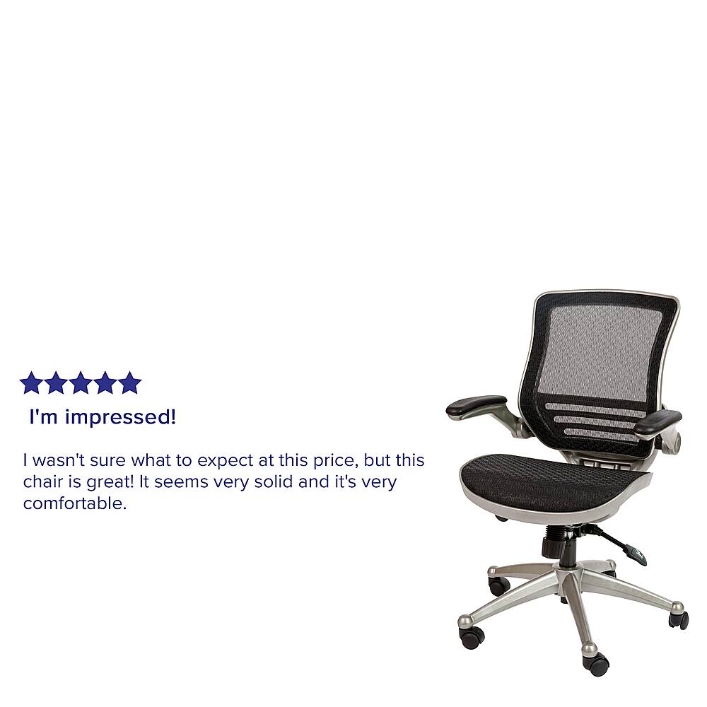Alt View 38. Alamont Home - Warfield Modern Mesh Executive Swivel Office Chair - Black Mesh/Graphite Silver Frame.