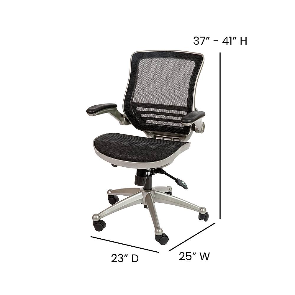 Alt View 13. Alamont Home - Warfield Modern Mesh Executive Swivel Office Chair - Black Mesh/Graphite Silver Frame.