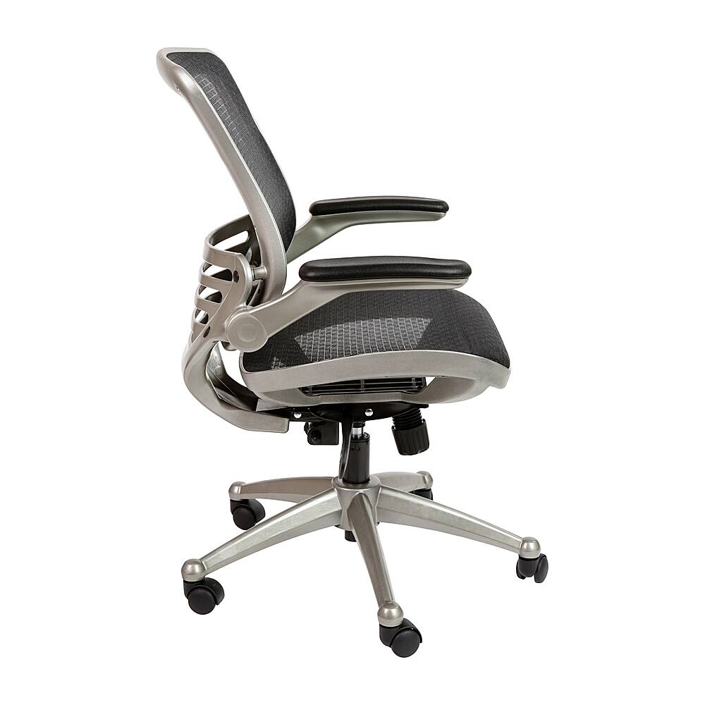 Alt View 16. Alamont Home - Warfield Modern Mesh Executive Swivel Office Chair - Black Mesh/Graphite Silver Frame.