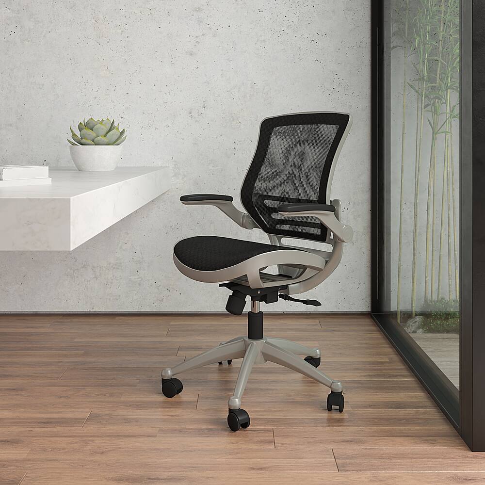 Alt View 12. Alamont Home - Warfield Modern Mesh Executive Swivel Office Chair - Black Mesh/Graphite Silver Frame.