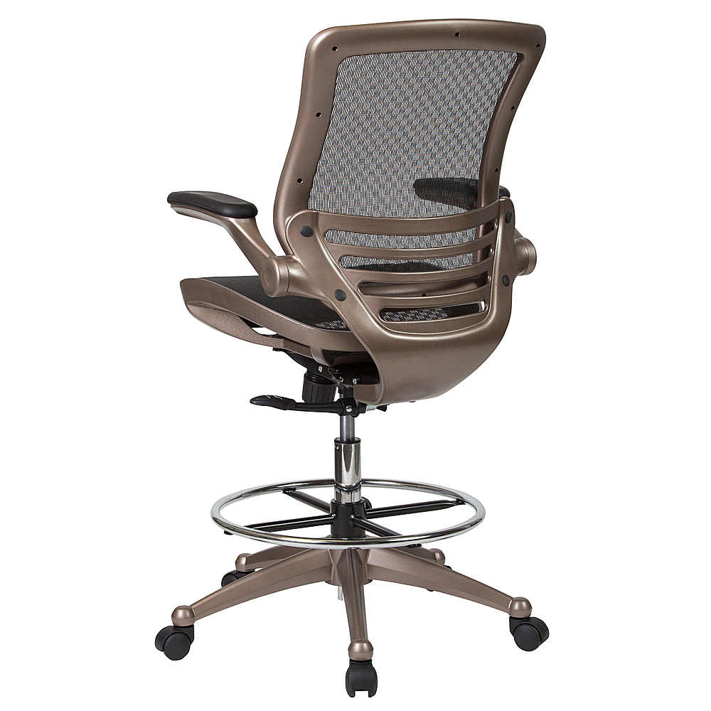 Black for sale online Flash Furniture BL-LB-8801X-D-GG Mid-back Transparent Mesh Drafting Chair 