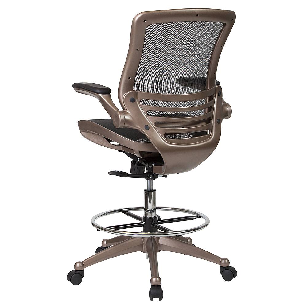 Alt View 14. Alamont Home - Waylon Modern Mesh Drafting Stool - Black Mesh/Gold Frame.