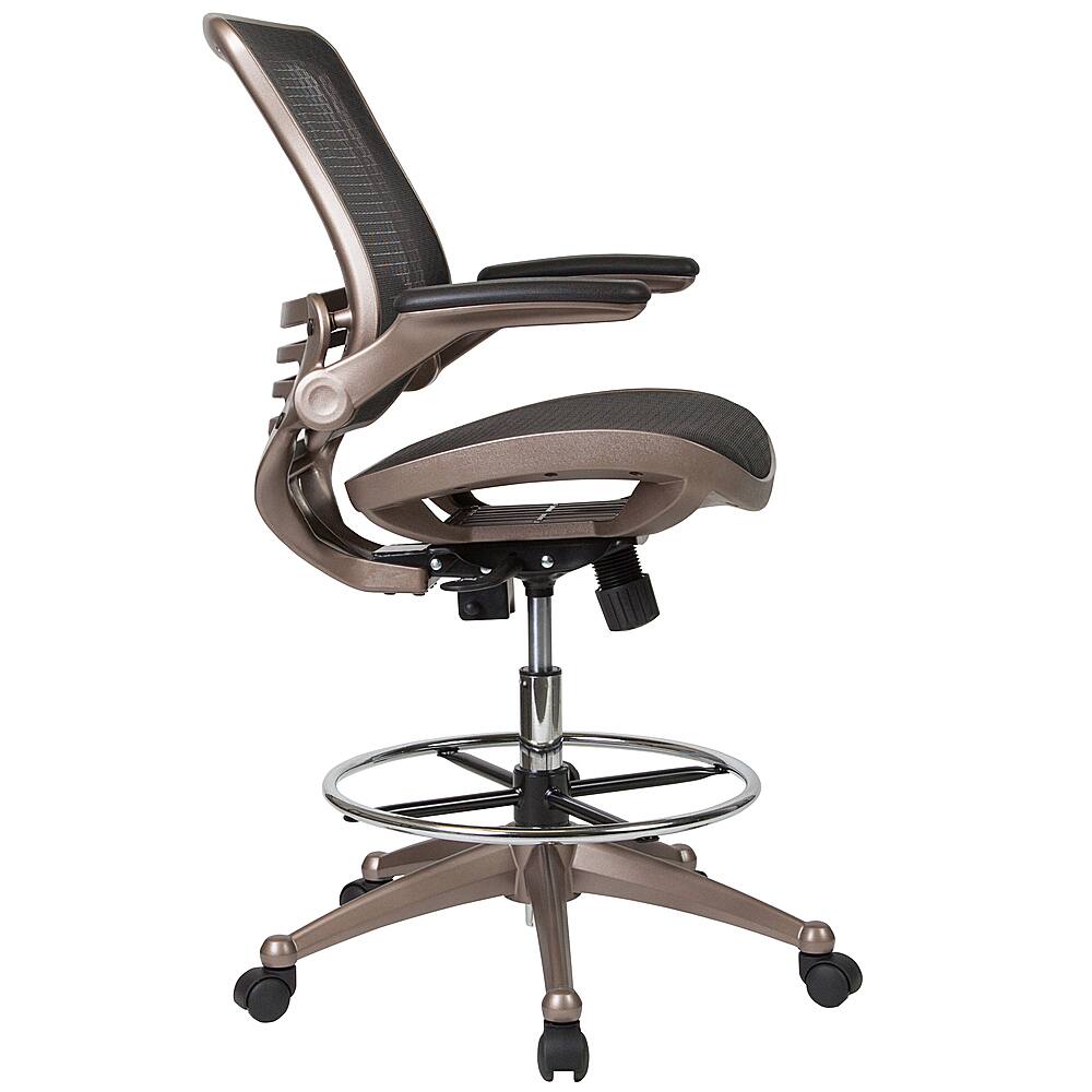 Alt View 16. Alamont Home - Waylon Modern Mesh Drafting Stool - Black Mesh/Gold Frame.