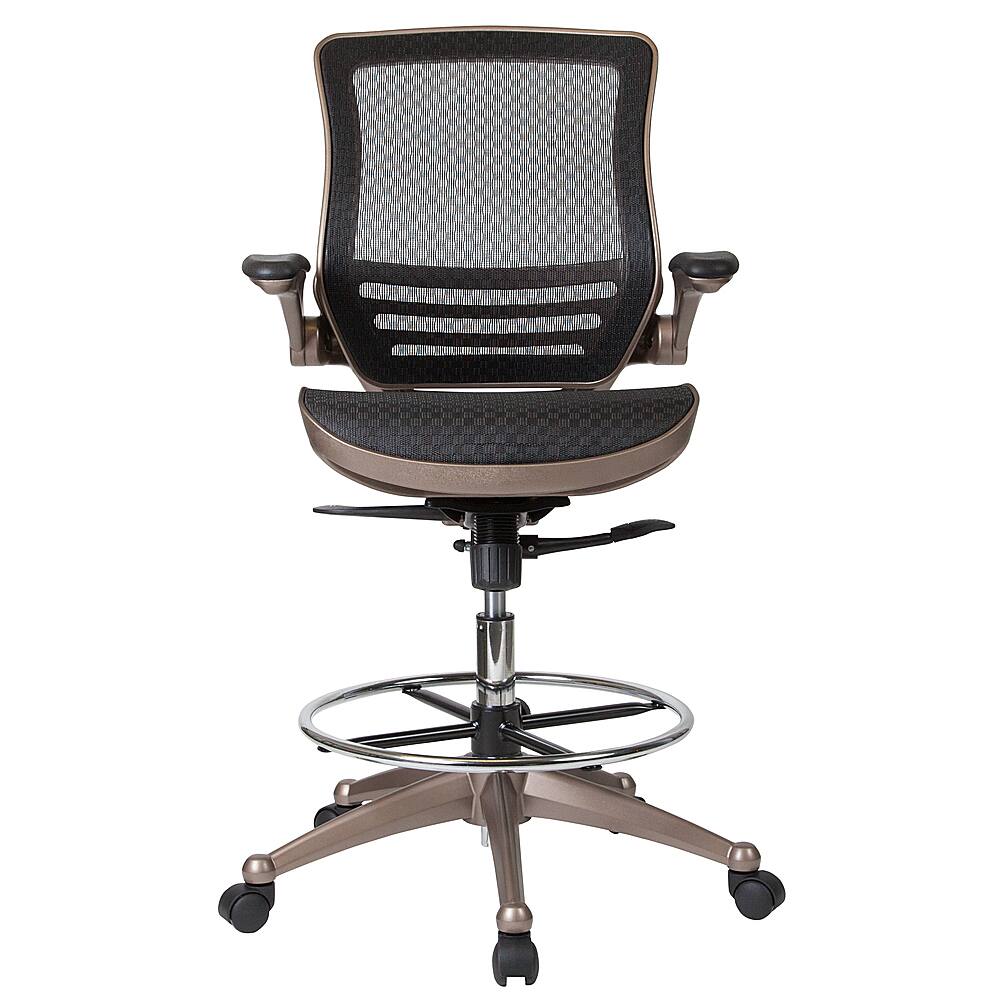 Alt View 11. Alamont Home - Waylon Modern Mesh Drafting Stool - Black Mesh/Gold Frame.