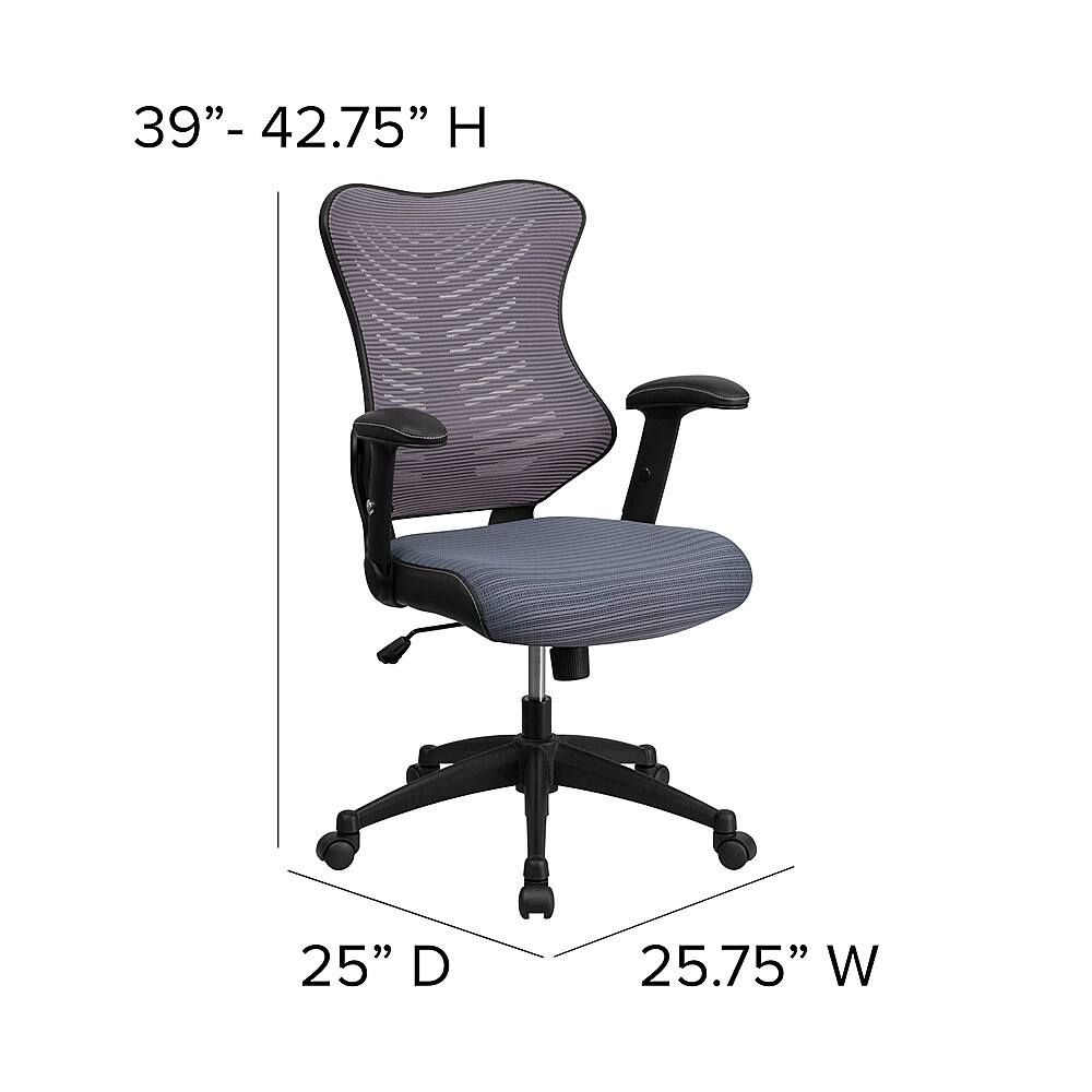 Alt View 13. Alamont Home - Kale Contemporary Mesh Executive Swivel Office Chair - Gray Mesh.