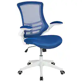 Alamont Home - Kelista Contemporary Mesh Swivel Office Chair - Blue Mesh/White Frame