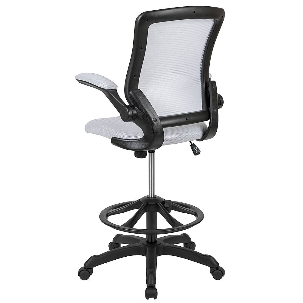 Alt View 14. Alamont Home - Kale Contemporary Mesh Drafting Stool - White.