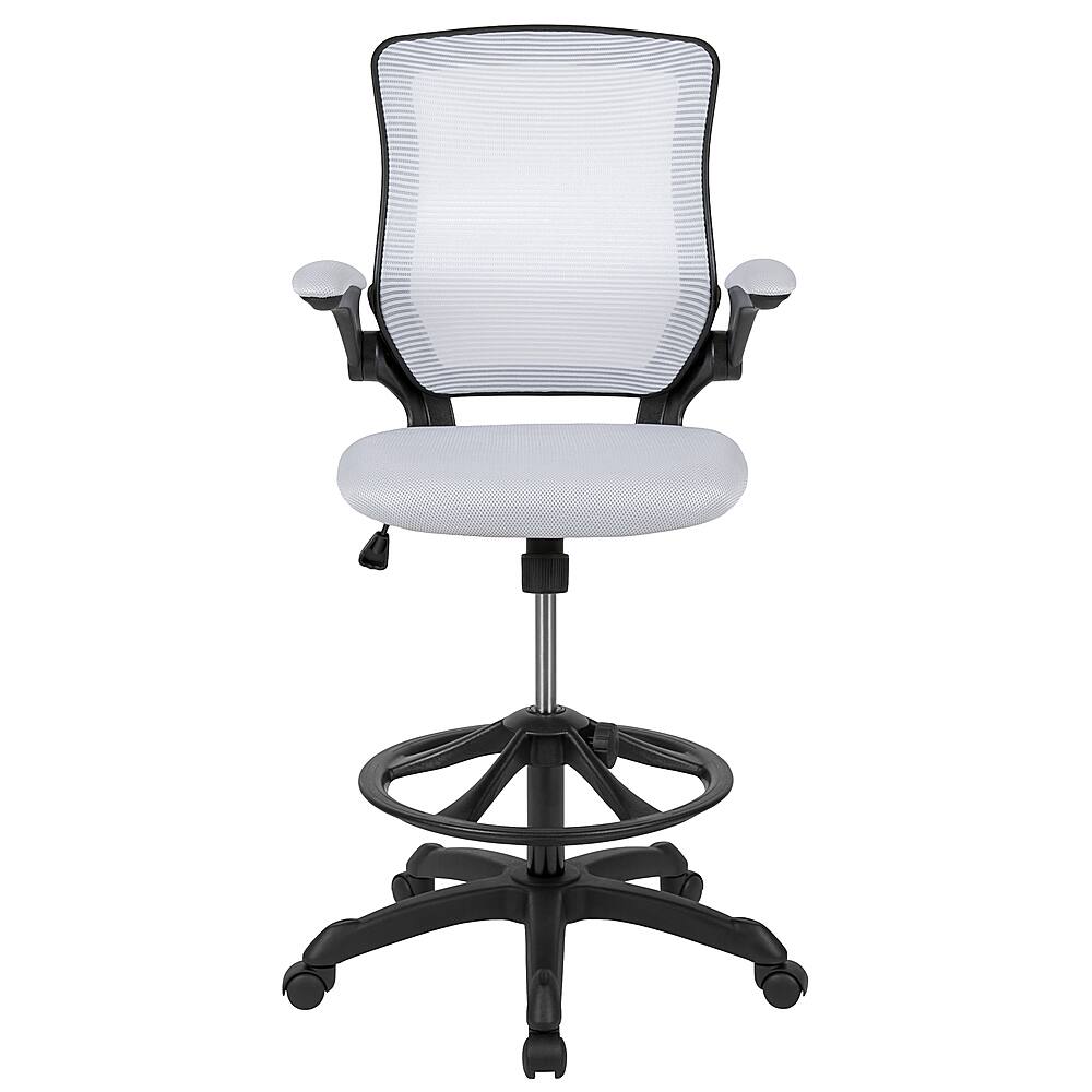 Alt View 18. Alamont Home - Kale Contemporary Mesh Drafting Stool - White.