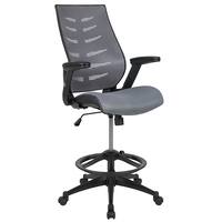 Alamont Home - Kale Contemporary Mesh Drafting Stool - Dark Gray - Front_Zoom