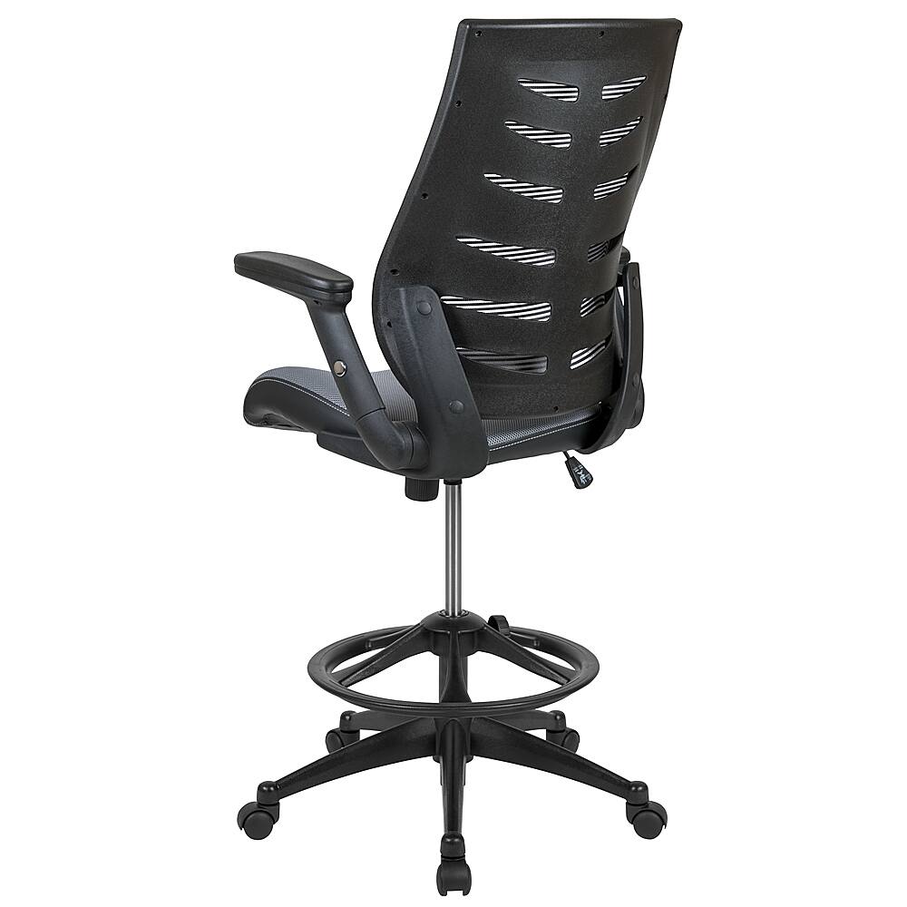 Alt View 14. Alamont Home - Kale Contemporary Mesh Drafting Stool - Dark Gray.