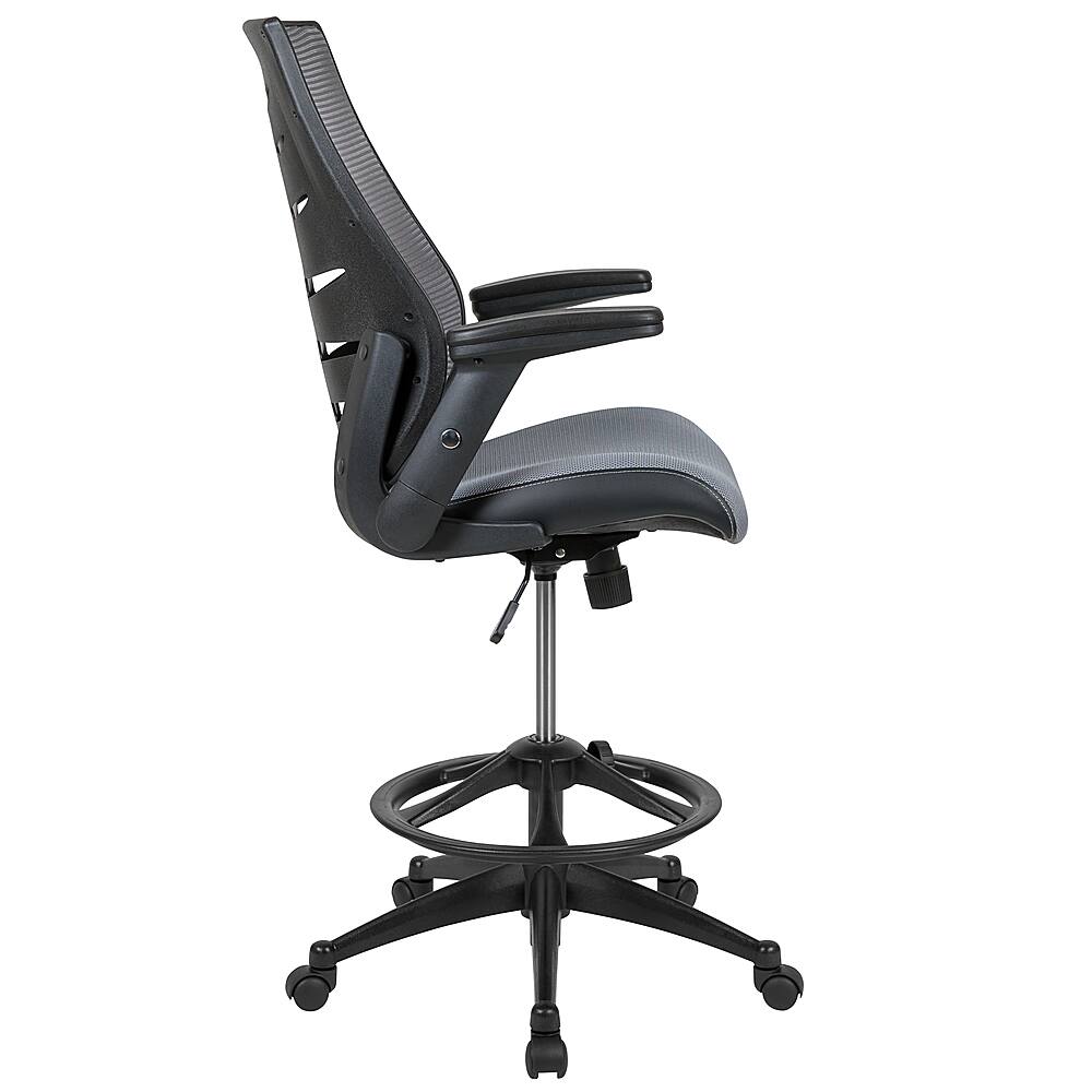 Alt View 16. Alamont Home - Kale Contemporary Mesh Drafting Stool - Dark Gray.