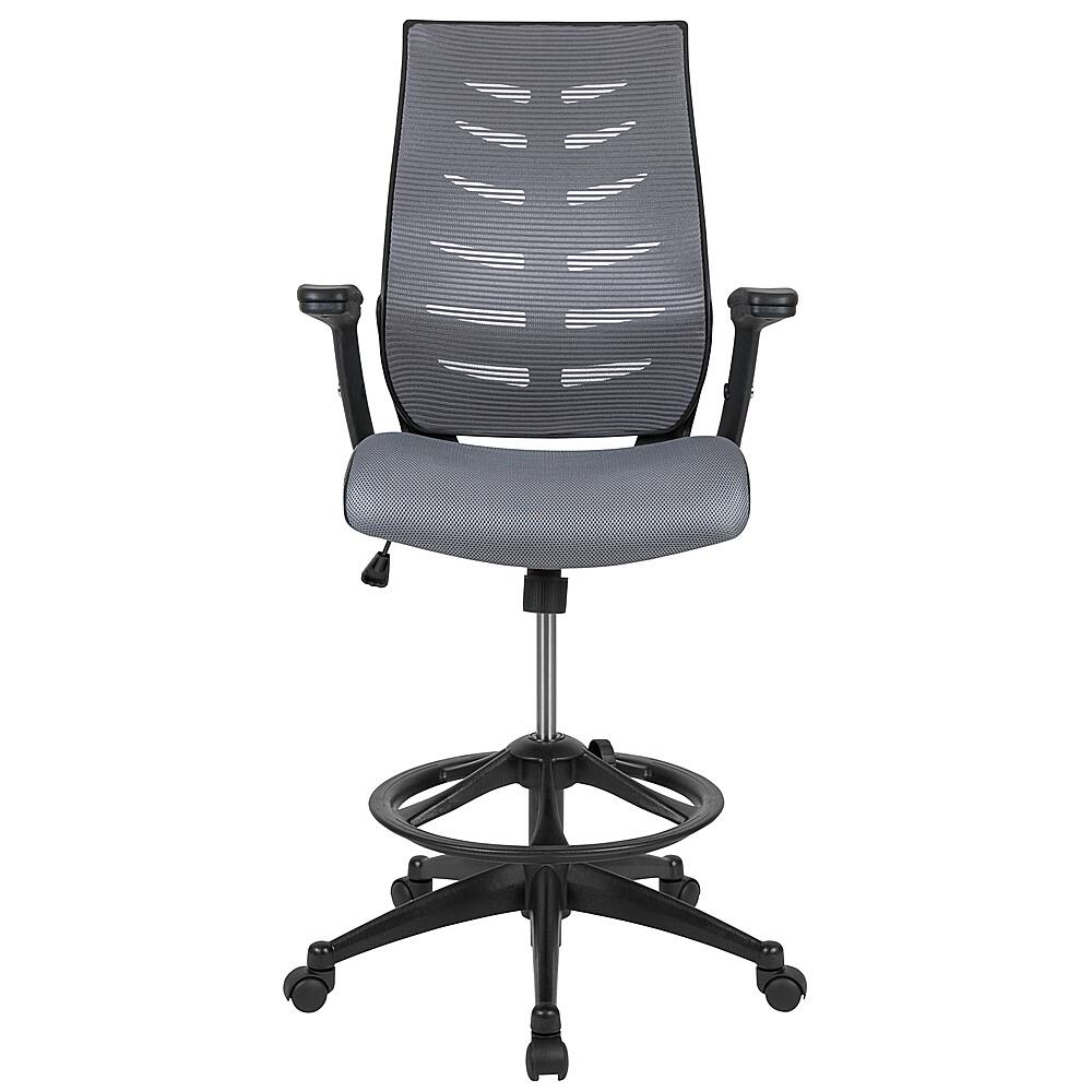 Alt View 11. Alamont Home - Kale Contemporary Mesh Drafting Stool - Dark Gray.