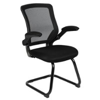 Flash Furniture - Kale  Contemporary Mesh Side Chair - Upholstered - Black Mesh - Front_Zoom