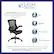 The text on the image is grouped as follows:
1. Premium commercial materials
2. Ventilated mesh mid-back design
3. Height adjustable waterfall seat
4. Integrated lumbar support
5. Padded flip-up arms
6. 250 lbs. static weight capacity
The text is correct and grouped according to the features of the office chair.