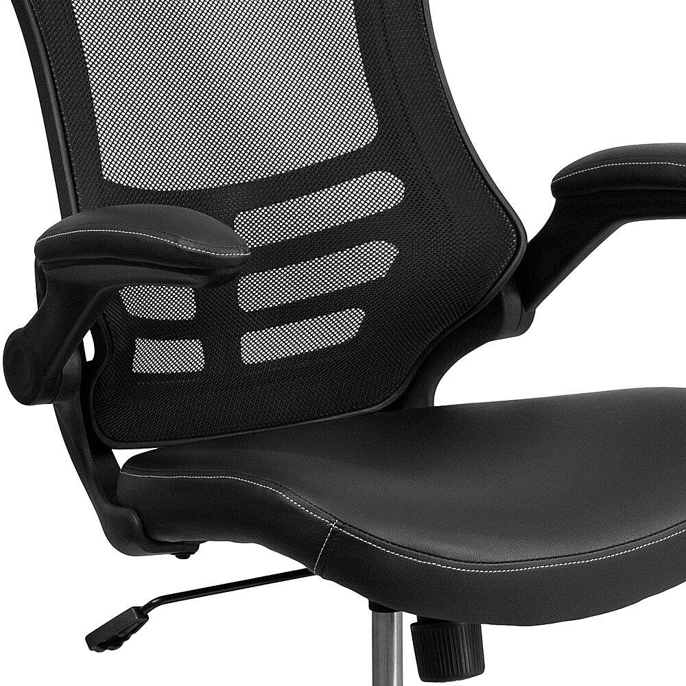 Alt View 21. Alamont Home - Kelista Contemporary Leather/Faux Leather Swivel Office Chair - Black LeatherSoft/Mesh.