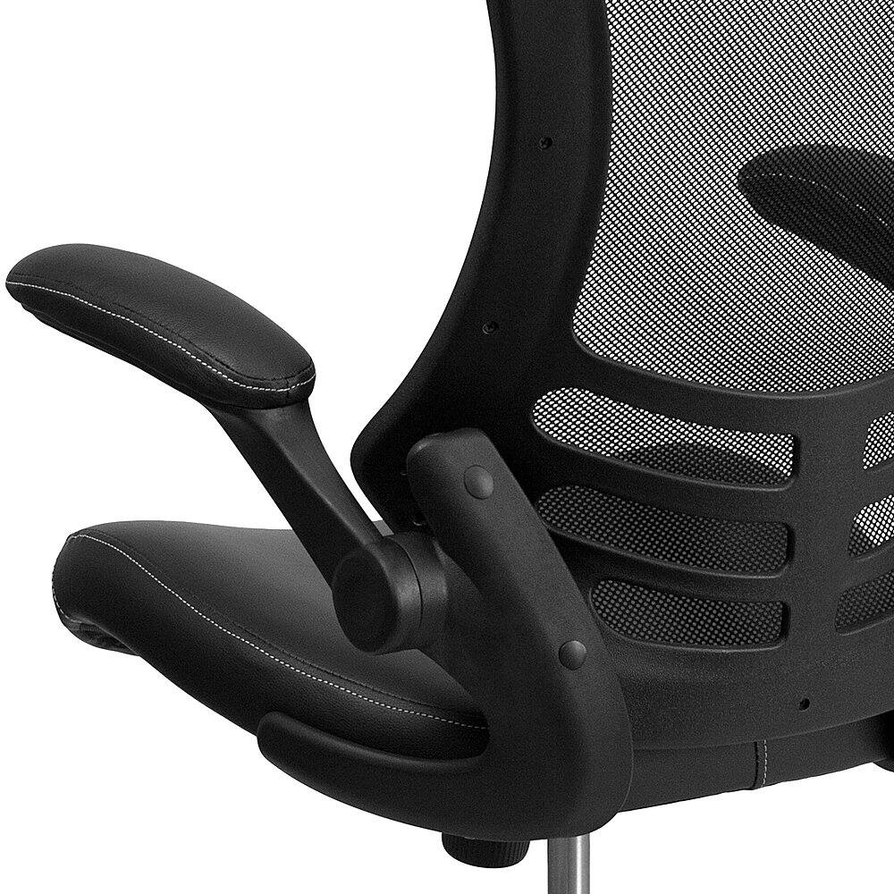 Alt View 24. Alamont Home - Kelista Contemporary Leather/Faux Leather Swivel Office Chair - Black LeatherSoft/Mesh.