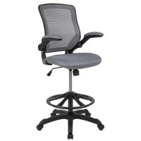 Alamont Home - Kale Contemporary Mesh Drafting Stool - Dark Gray - Front_Zoom