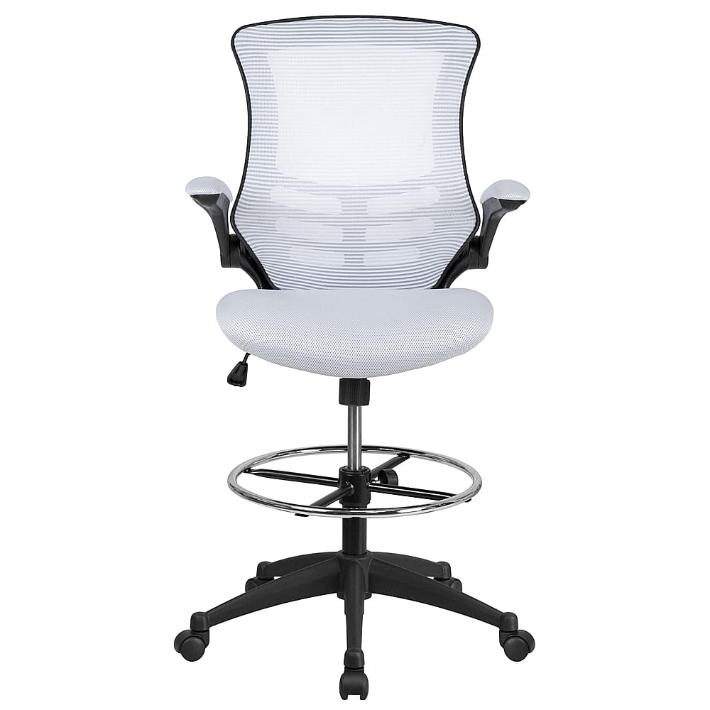 Alt View 18. Alamont Home - Kelista Contemporary Mesh Drafting Stool - White Mesh.