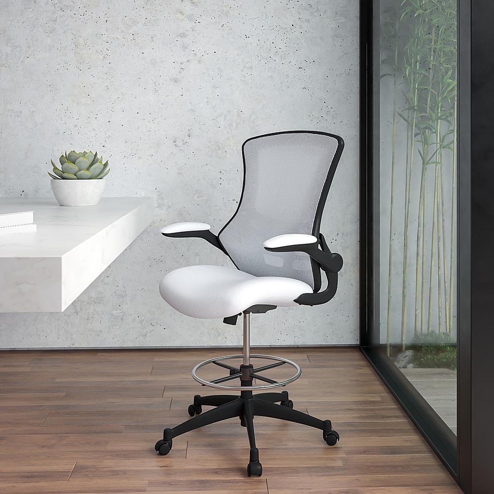 white mesh drafting chair