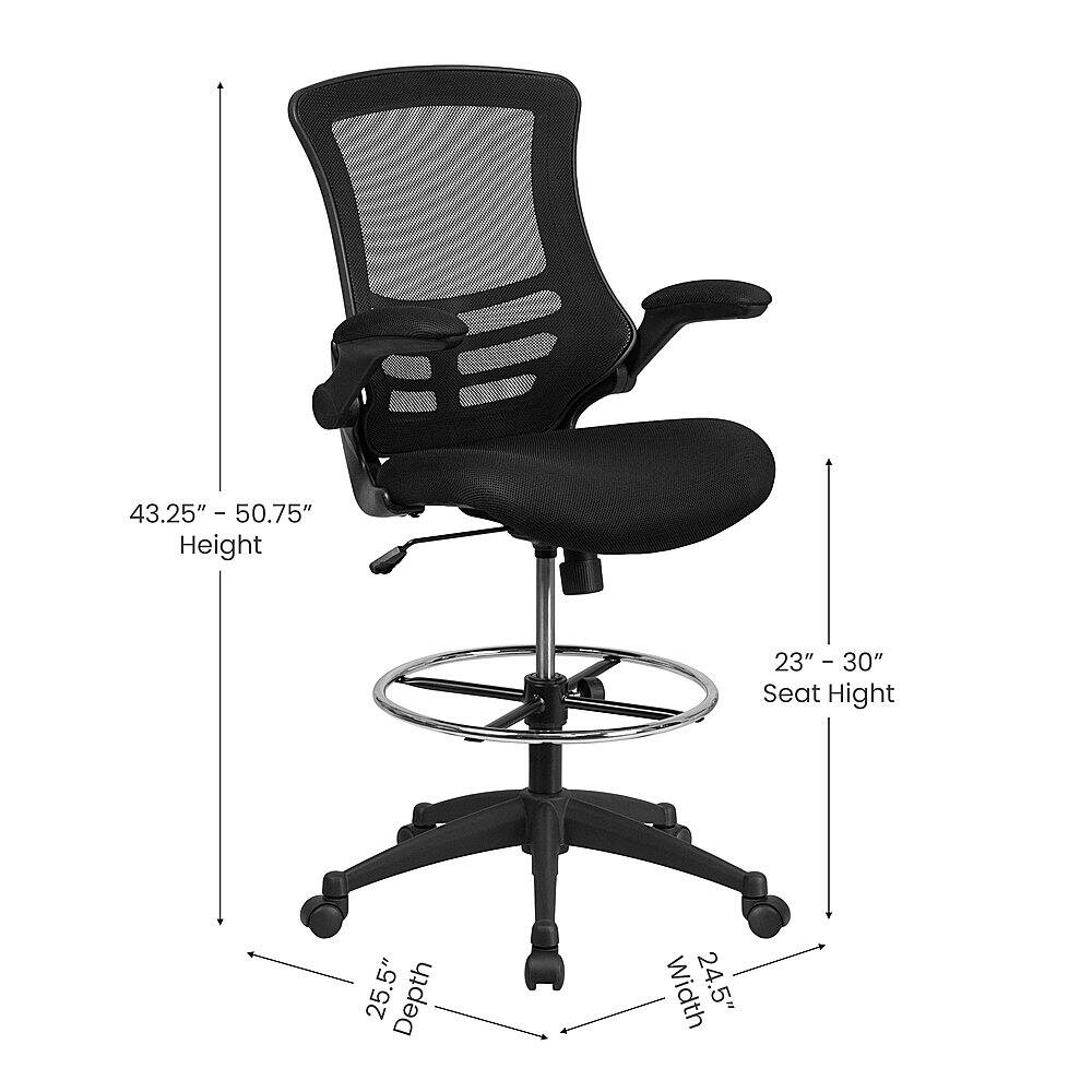Alt View 16. Alamont Home - Kelista Contemporary Mesh Drafting Stool - Black.