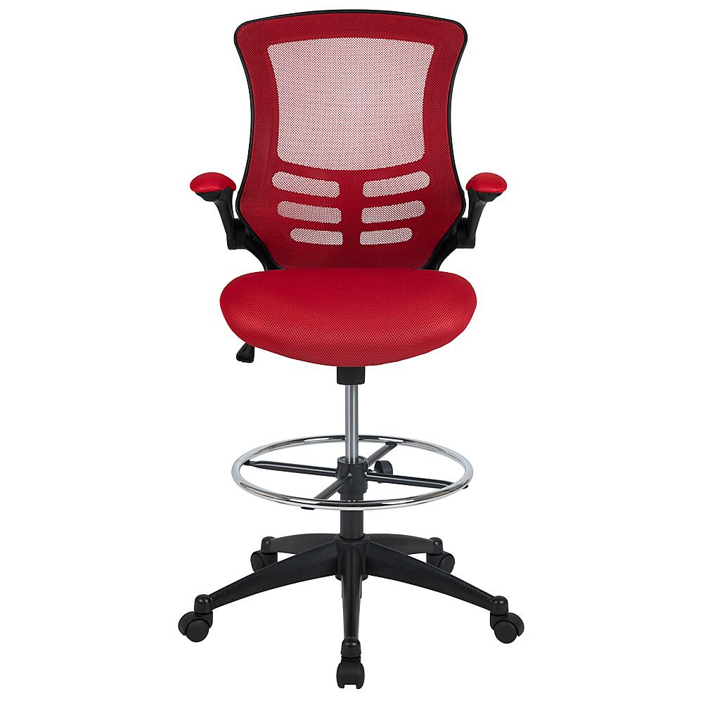 Alt View 18. Alamont Home - Kelista Contemporary Mesh Drafting Stool - Red Mesh.