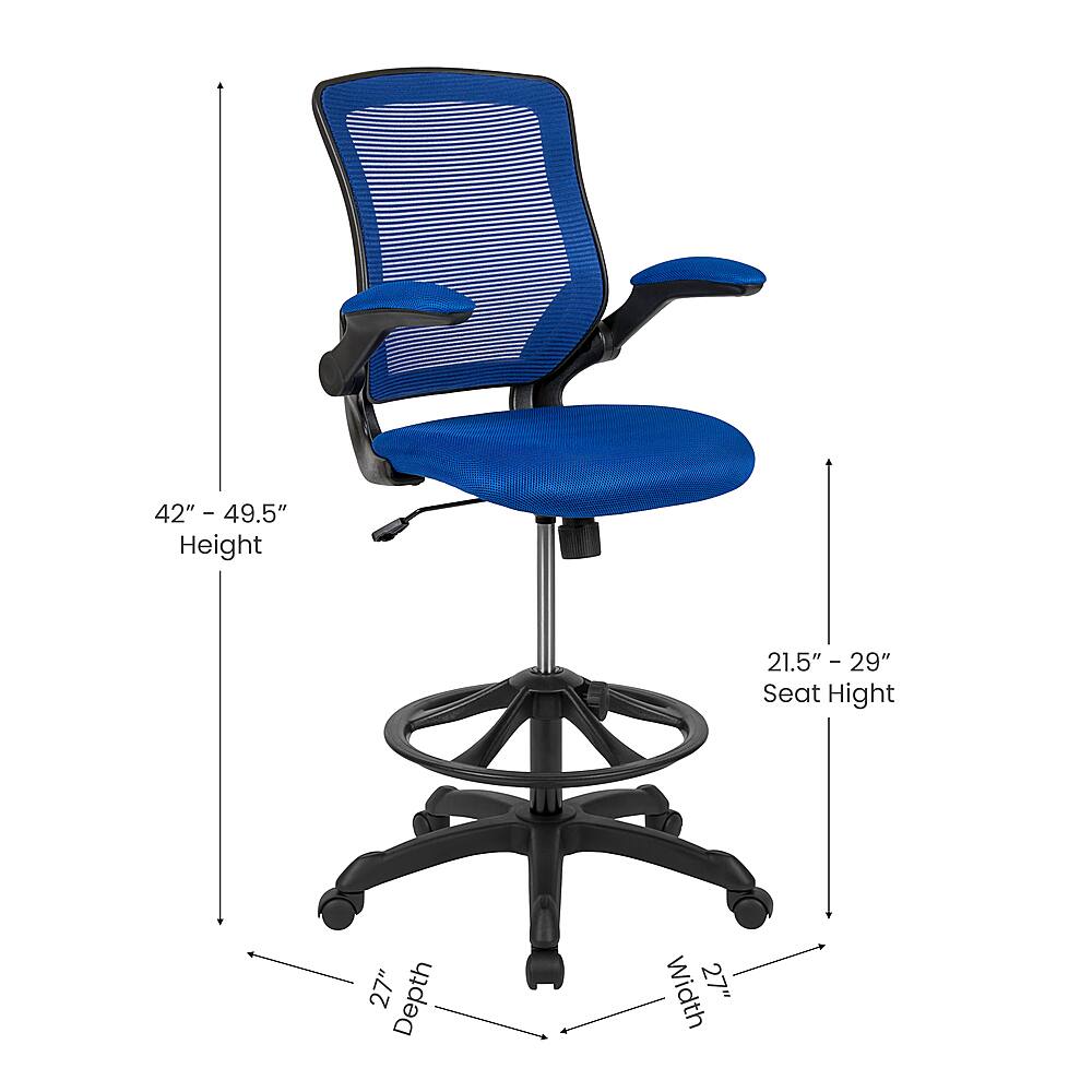 Alt View 16. Alamont Home - Kale Contemporary Mesh Drafting Stool - Blue.