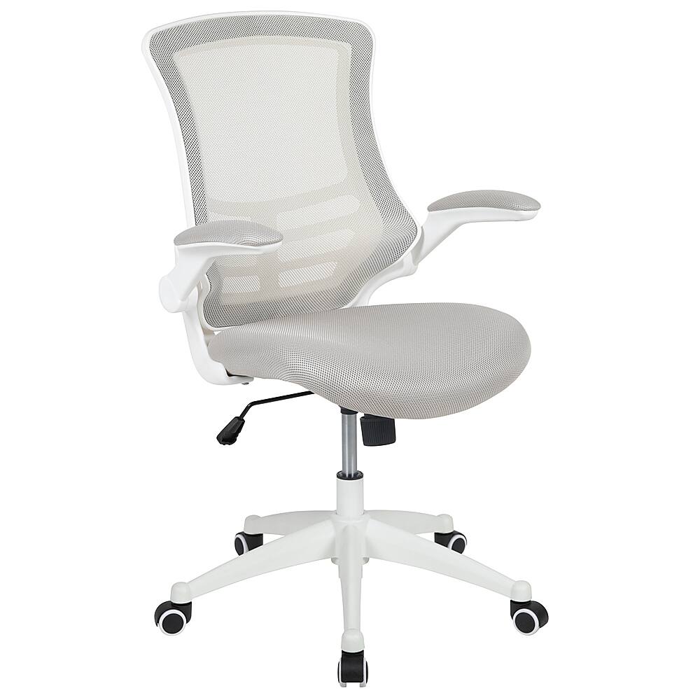 Alamont Home - Kelista Contemporary Mesh Swivel Office Chair - Light Gray Mesh/White Frame - Front_Zoom