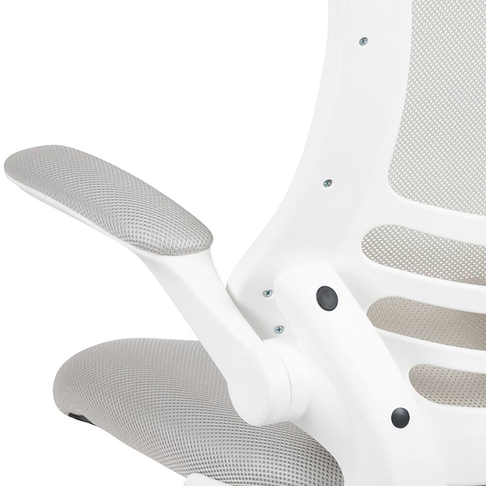 Alt View 19. Alamont Home - Kelista Contemporary Mesh Swivel Office Chair - Light Gray Mesh/White Frame.