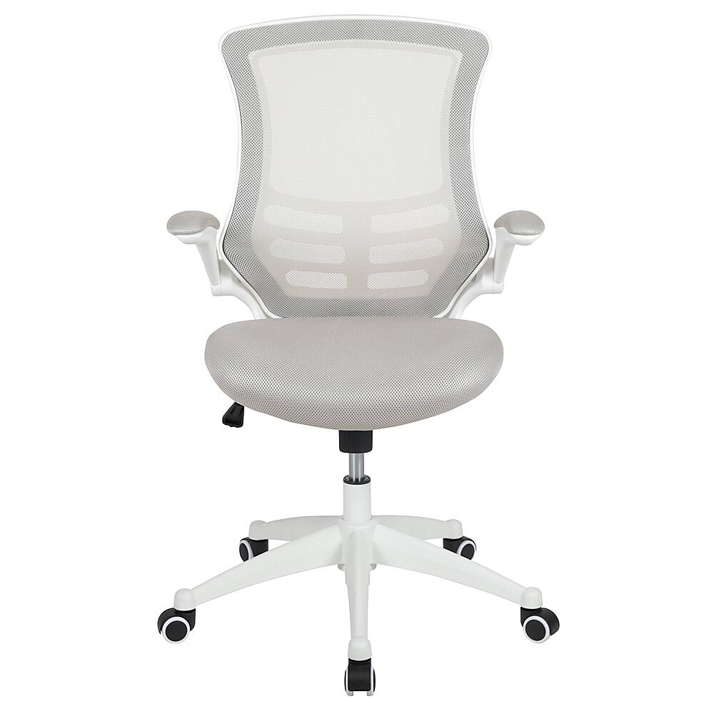 Alt View 11. Alamont Home - Kelista Contemporary Mesh Swivel Office Chair - Light Gray Mesh/White Frame.