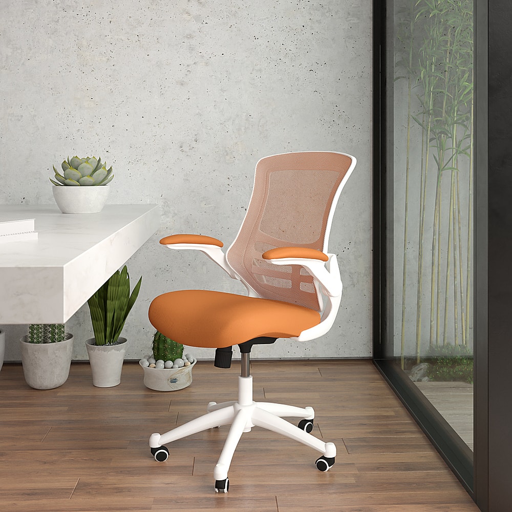 Alt View 12. Alamont Home - Kelista Contemporary Mesh Swivel Office Chair - Tan Mesh/White Frame.