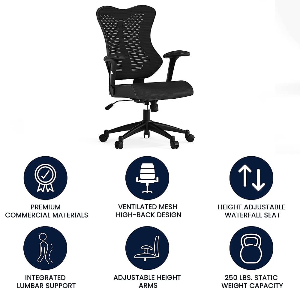 Flash Furniture – Kale Contemporary Mesh Executive Swivel Office Chair – Black Mesh Sansujyuku sansujyuku.com