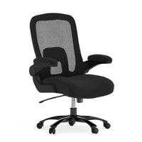 Alamont Home - Hercules Contemporary Mesh Big & Tall Swivel Office Chair Adjustable Lumbar - Black Fabric/Mesh - Front_Zoom
