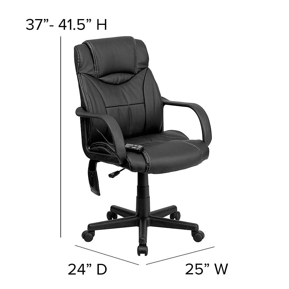 Alt View 13. Alamont Home - Laverne Contemporary Leather/Faux Leather Swivel Office Chair - Black.