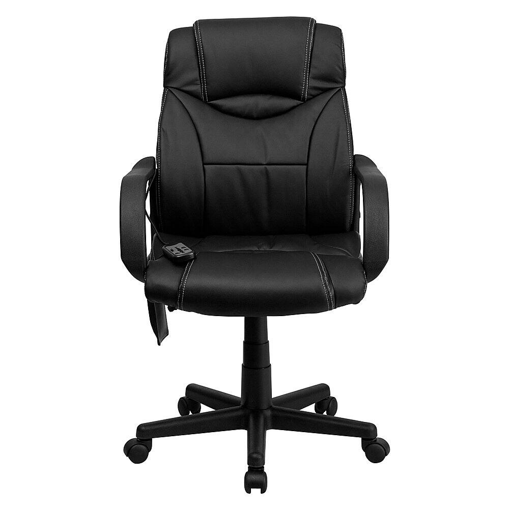 Alt View 11. Alamont Home - Laverne Contemporary Leather/Faux Leather Swivel Office Chair - Black.