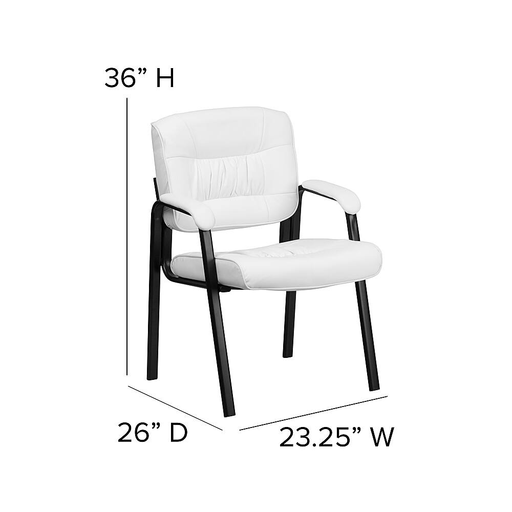 Alt View 13. Alamont Home - Haeger Contemporary Leather/Faux Leather Side Chair - Upholstered - White LeatherSoft/Black Frame.