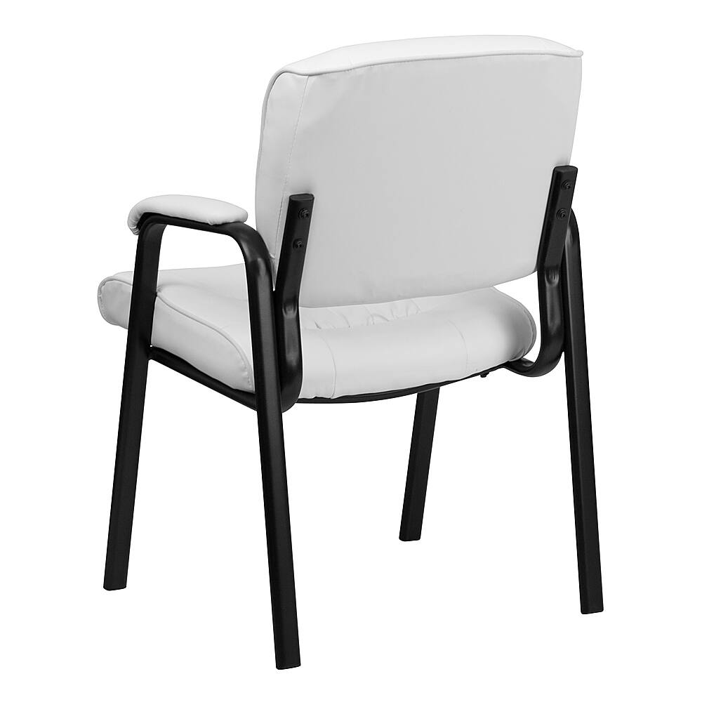 Alt View 14. Alamont Home - Haeger Contemporary Leather/Faux Leather Side Chair - Upholstered - White LeatherSoft/Black Frame.