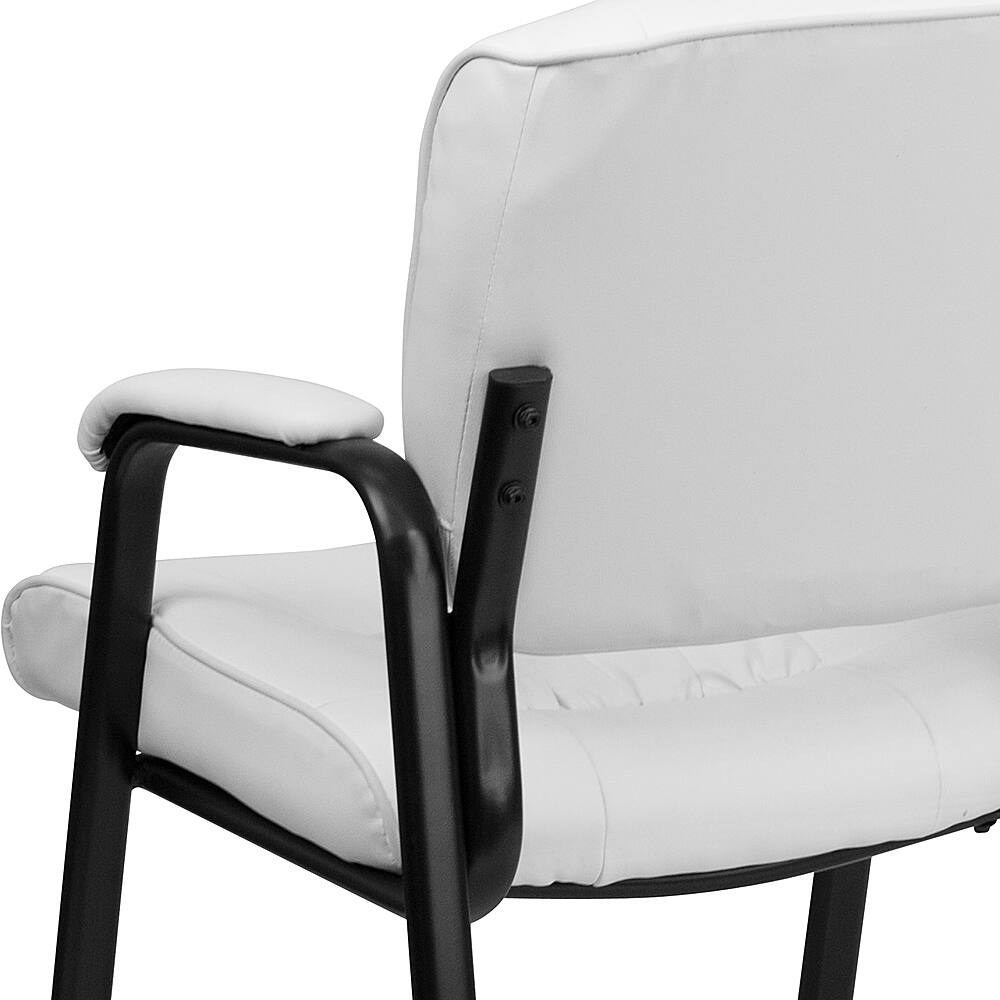 Alt View 15. Alamont Home - Haeger Contemporary Leather/Faux Leather Side Chair - Upholstered - White LeatherSoft/Black Frame.