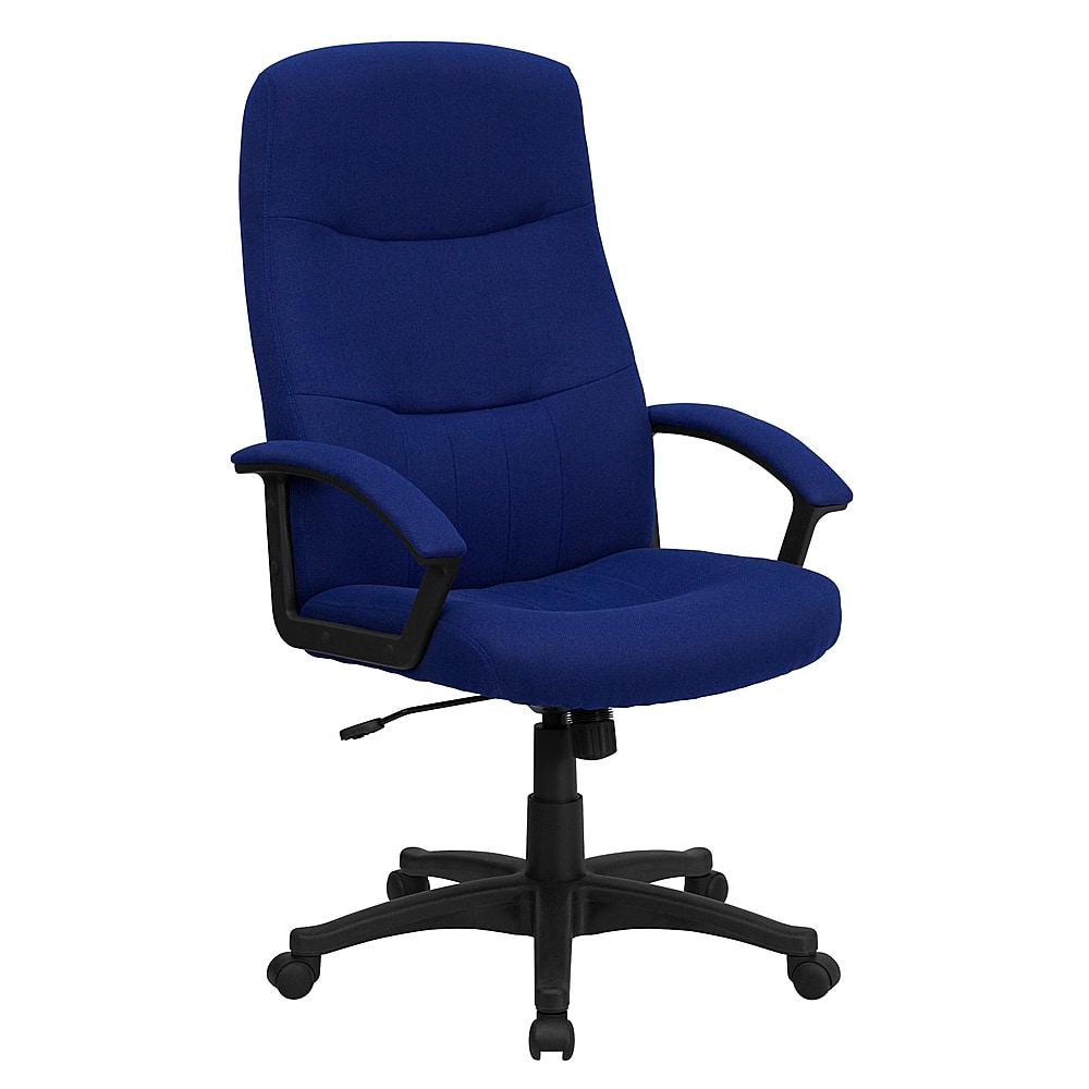 Front. Alamont Home - Contemporary Fabric Executive Swivel Office Chair - Navy Blue.