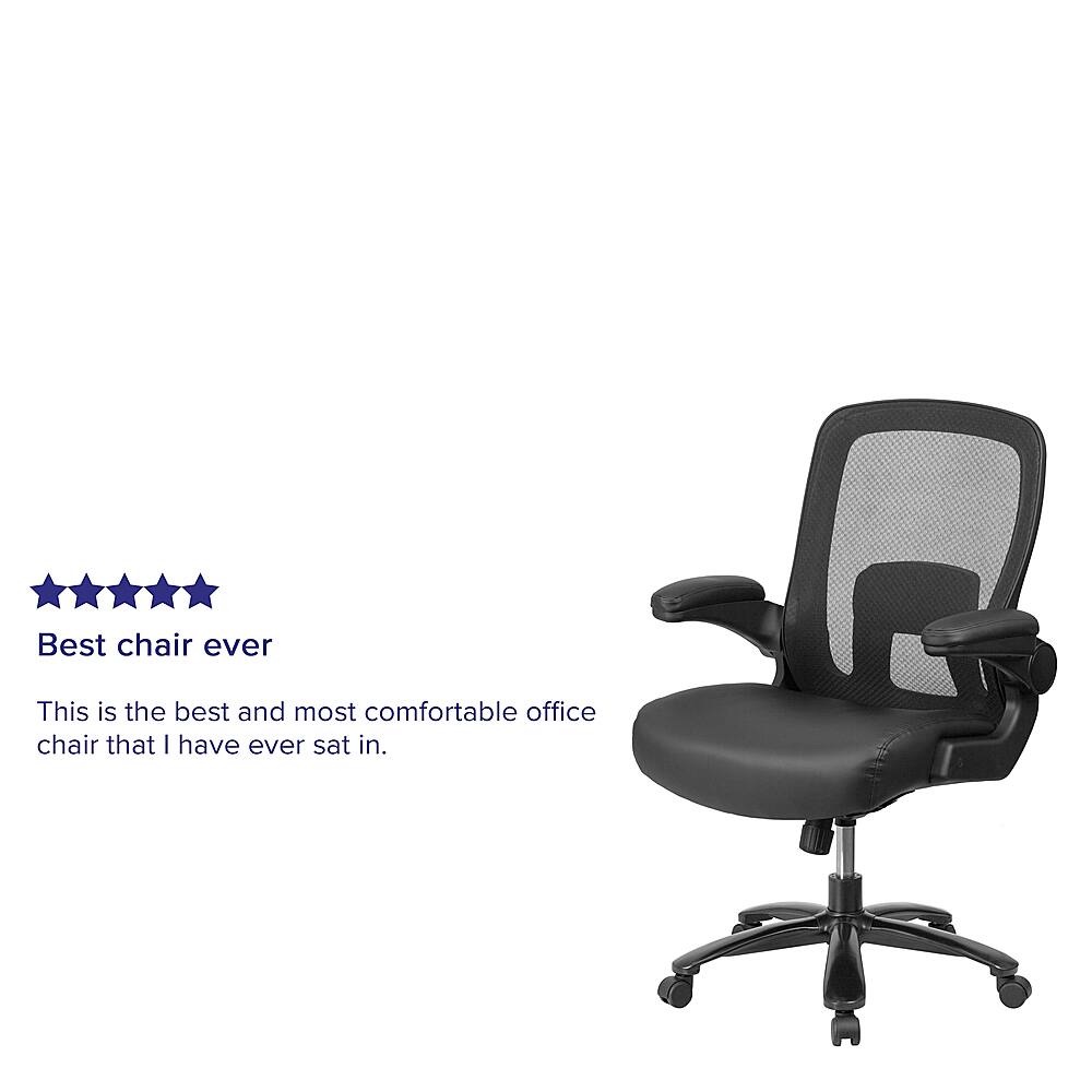 Alt View 38. Alamont Home - Hercules Big & Tall 500 lb. Rated Black Mesh/LeatherSoft Ergonomic Chair - Black LeatherSoft/Mesh.