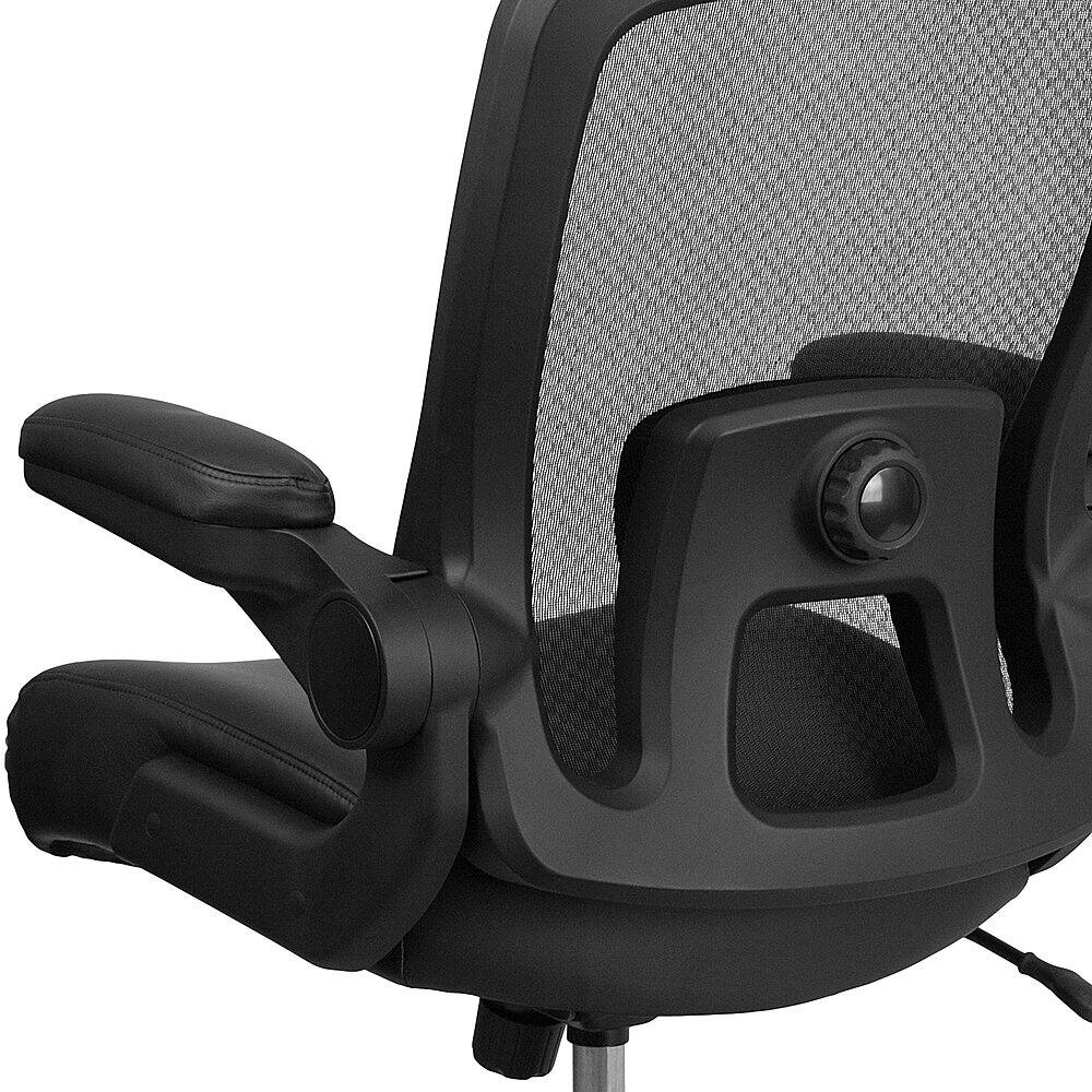 Alt View 17. Alamont Home - Hercules Big & Tall 500 lb. Rated Black Mesh/LeatherSoft Ergonomic Chair - Black LeatherSoft/Mesh.