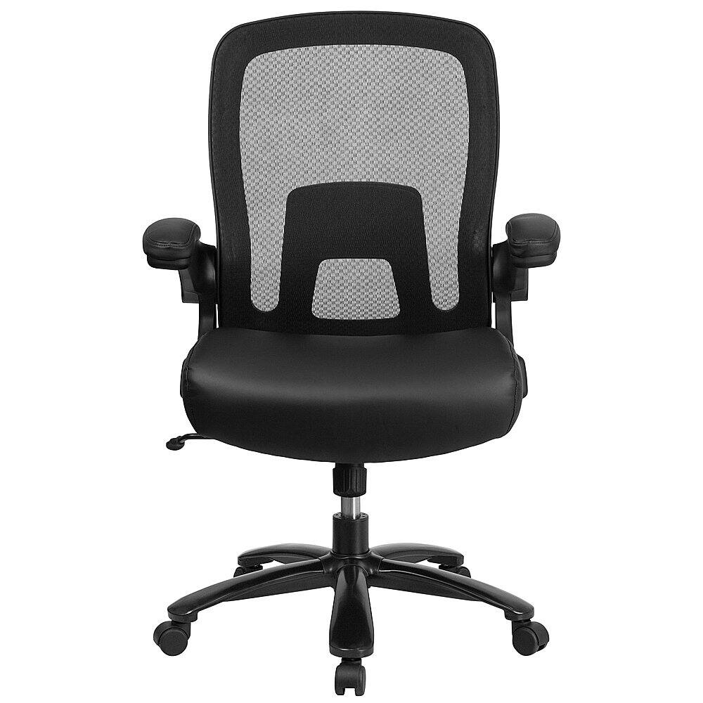 Flash Furniture – Hercules Big & Tall 500 lb. Rated Black Mesh/LeatherSoft Ergonomic Chair – Black LeatherSoft/Mesh Sansujyuku sansujyuku.com