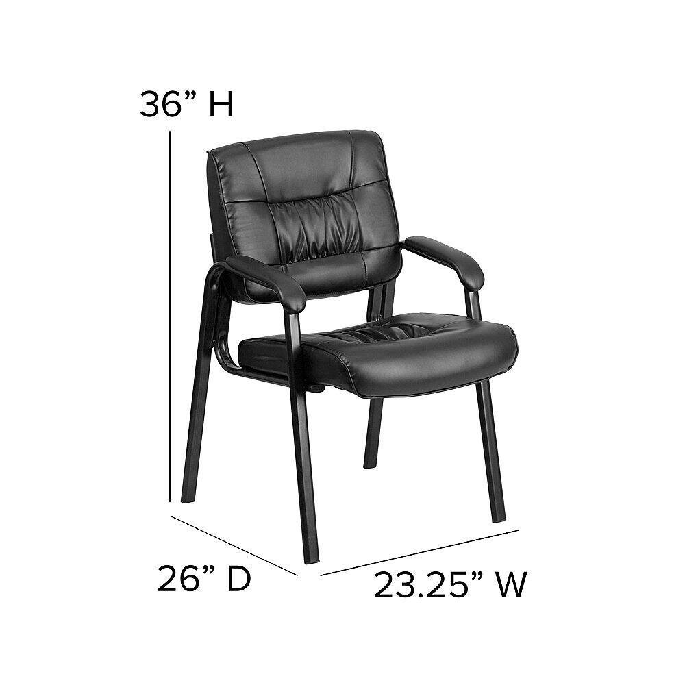 Alt View 13. Alamont Home - Haeger  Contemporary Leather/Faux Leather Side Chair - Upholstered - Black LeatherSoft/Titanium Gray Frame.
