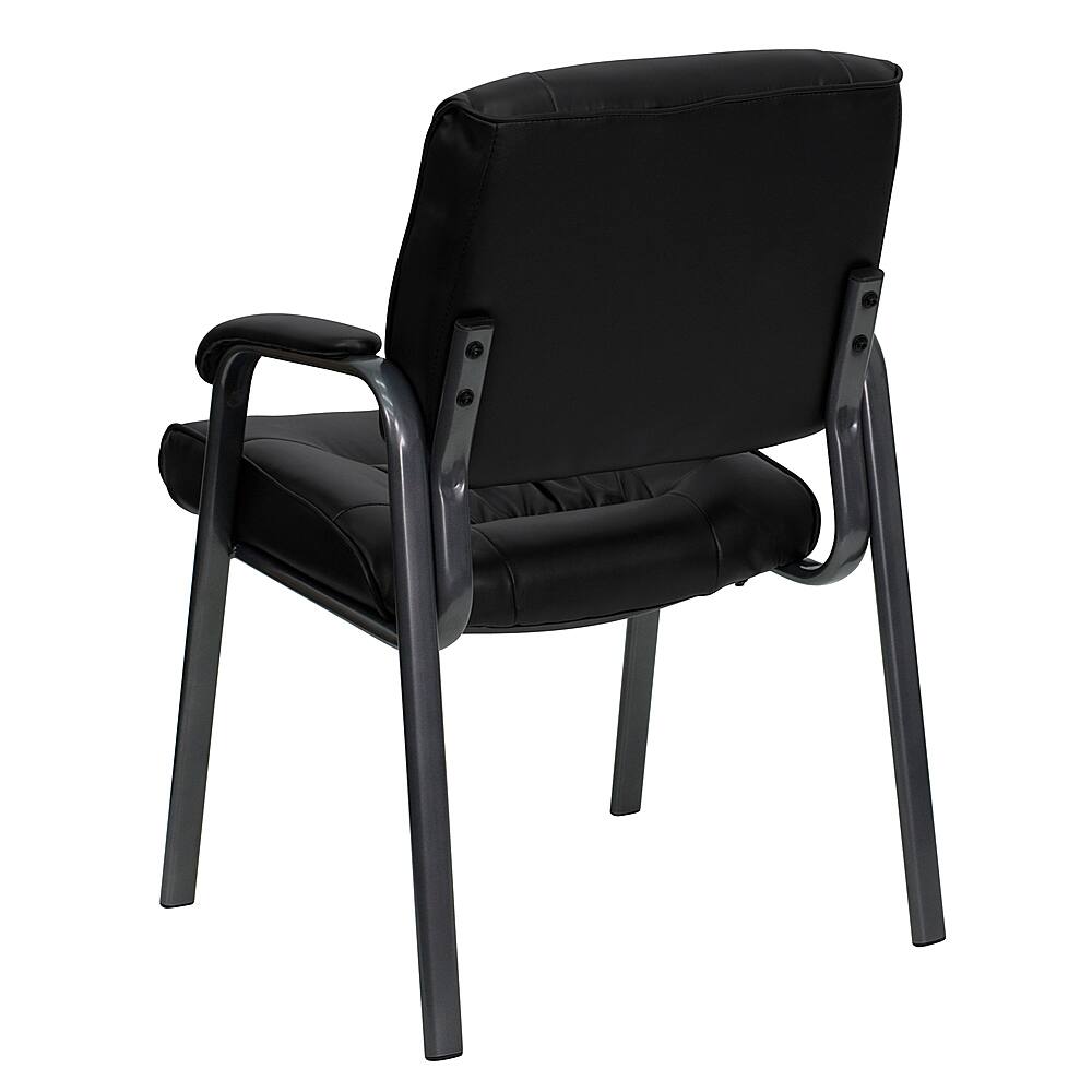 Alt View 14. Alamont Home - Haeger  Contemporary Leather/Faux Leather Side Chair - Upholstered - Black LeatherSoft/Titanium Gray Frame.
