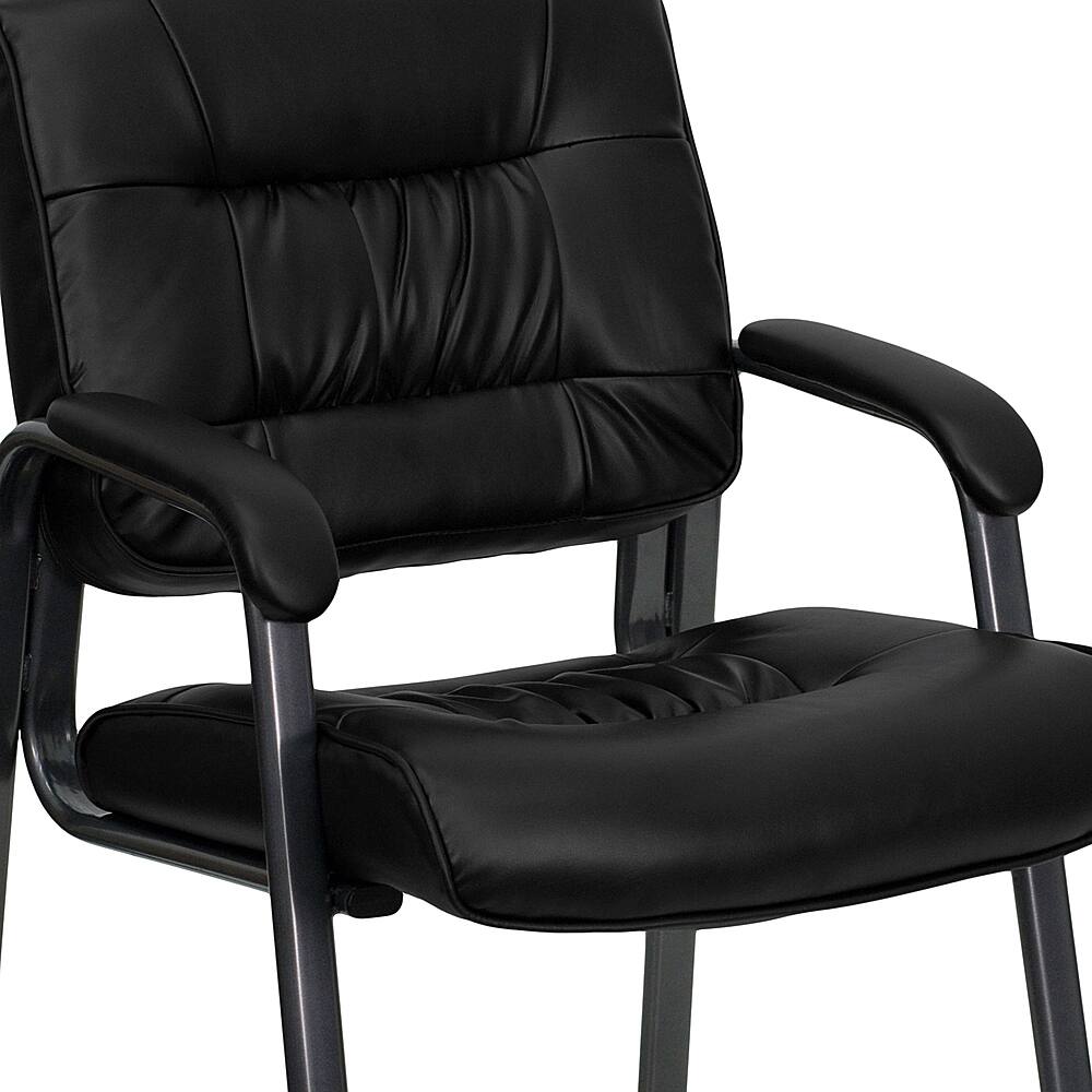 Alt View 15. Alamont Home - Haeger  Contemporary Leather/Faux Leather Side Chair - Upholstered - Black LeatherSoft/Titanium Gray Frame.