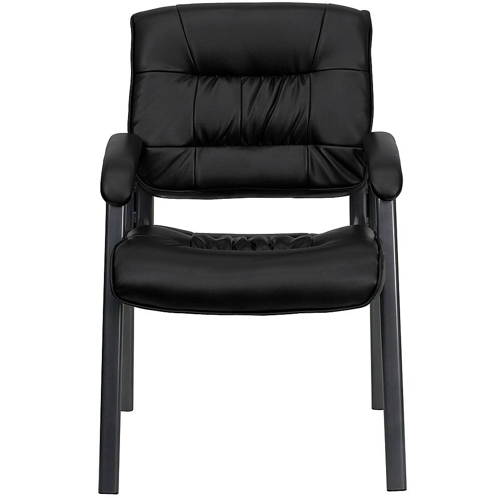 Alt View 11. Alamont Home - Haeger  Contemporary Leather/Faux Leather Side Chair - Upholstered - Black LeatherSoft/Titanium Gray Frame.