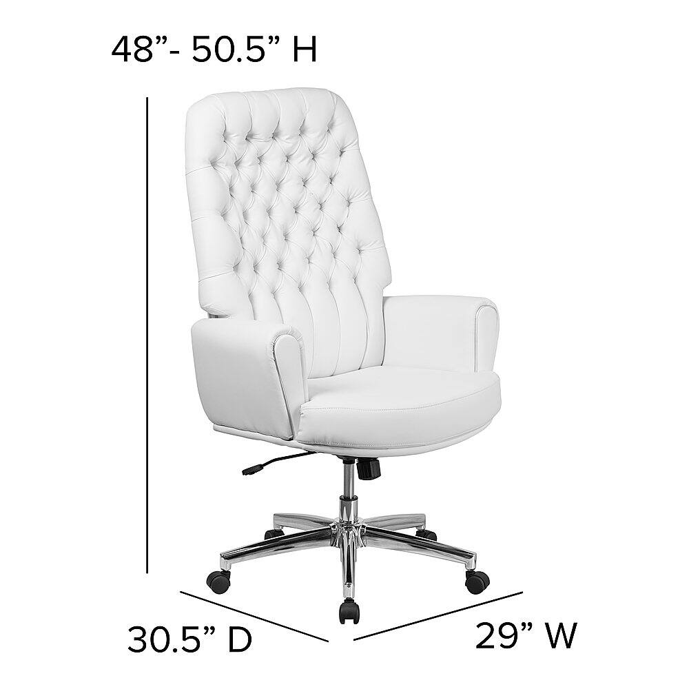 Alt View 13. Alamont Home - Rochelle Traditional Leather/Faux Leather Executive Swivel Office Chair - White.