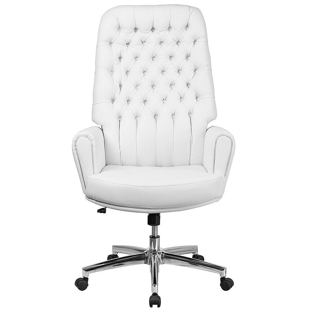 Alt View 11. Alamont Home - Rochelle Traditional Leather/Faux Leather Executive Swivel Office Chair - White.