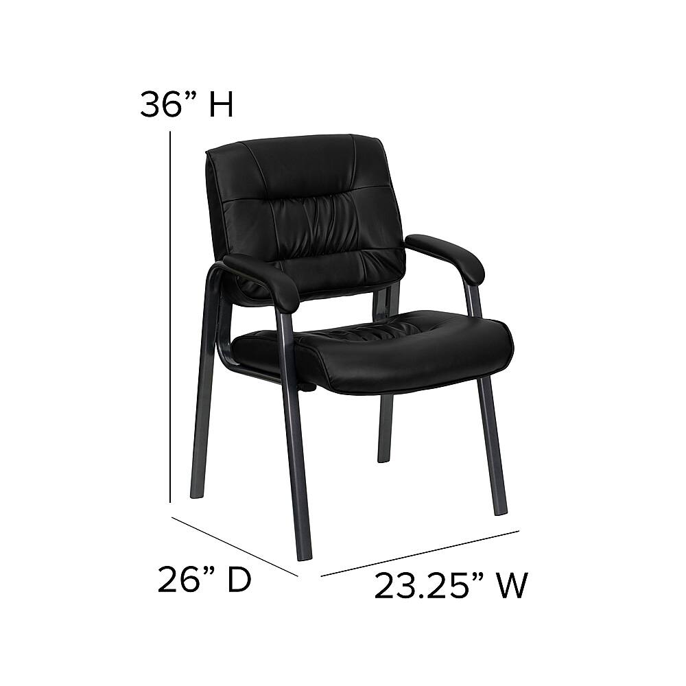 Alt View 13. Alamont Home - Haeger Contemporary Leather/Faux Leather Side Chair - Upholstered - Black LeatherSoft/Black Frame.