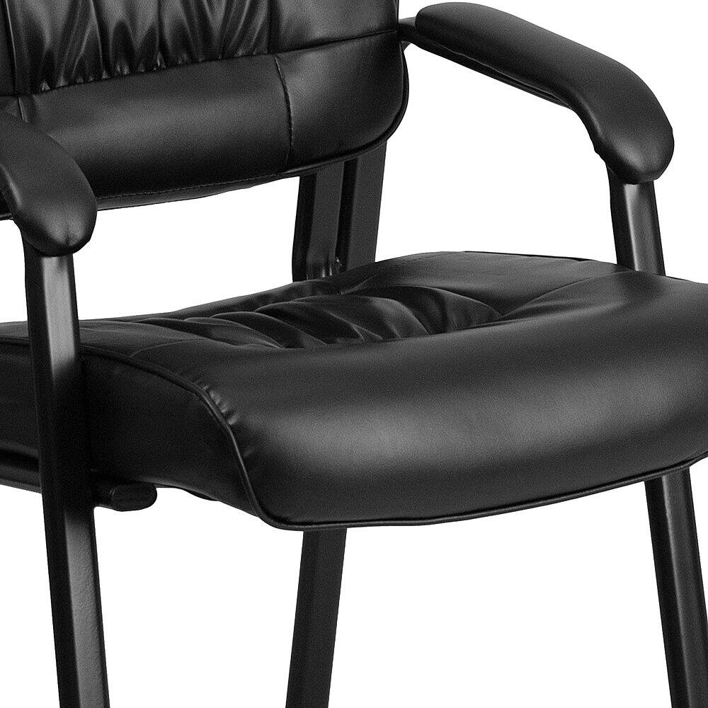 Alt View 15. Alamont Home - Haeger  Contemporary Leather/Faux Leather Side Chair - Upholstered - Black LeatherSoft/Black Frame.